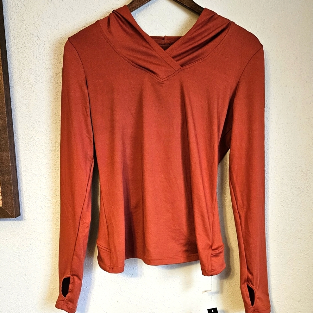 Lululemon Sabrina Burnt Orange Hood Yoga Crop